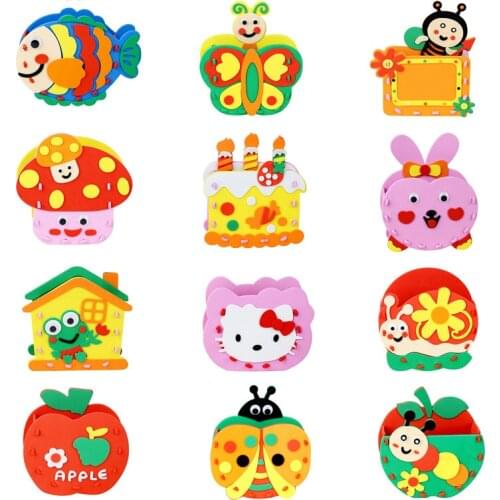Kids DIY Handmade Pen Container Craft Toy Kindergarten Handmade Material Package Creative DIY Puzzle Toy Material Bag Pen Holder