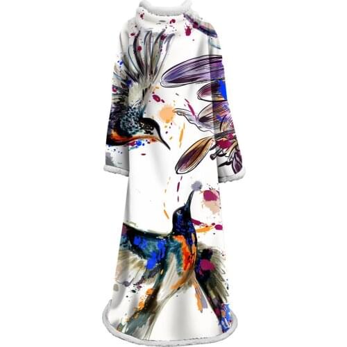 Flamingo Tropical Plant Sofa/Air/Bedding Throw Blankets Plaids Car Air Conditioner Blanket With Sleeve