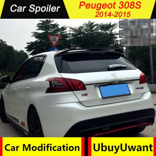 For Peugeot 308 Spoiler high quality abs plastic Car tail wing decoration rear trunk Spoiler For Peugeot 308 2014-2015