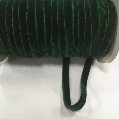 9mm Double Face Nylon Dark Green Velour Ribbons Webbing Diy Accessories