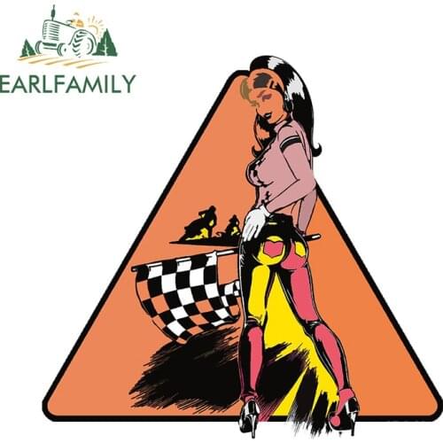 EARLFAMILY 13cm x 12.6cm for Pin-up Girl Car Assessoires Stickers Waterproof Personality Decal Bumper Motorcycle Car Styling