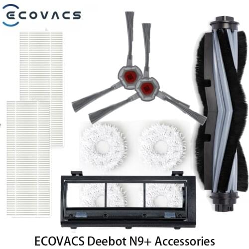 ECOVACS Deebot N9+ Accessories Robot Vacuum Cleaner with Side Brush Main Brush Dust Box Filter Cleaning Replacement