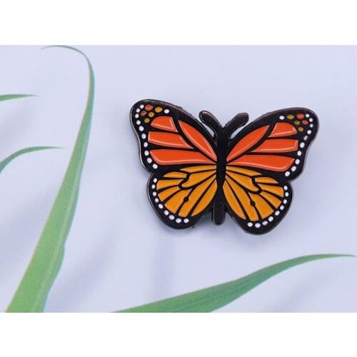 Orange Monarch Butterfly Enamel Pin Everywhere In London Migratory Butterfly Insect Badge For Jecket Brooch