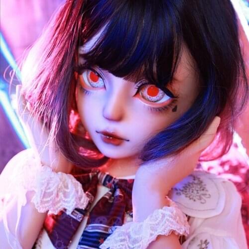 HIDOLLS 09) Handmade Female Girl Silica Resin Half Head Cosplay Japanese Role Play BJD Kigurumi Masks Crossdresser Doll Mask