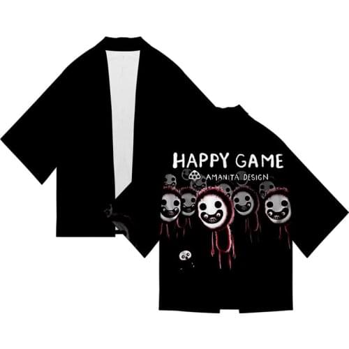 Harajuku Happy Game 3d Print Kimono Shirt Costume Fashion Men Seven Point Sleeve Tops Unisex Cardigan Jackets Streetwear Clothes