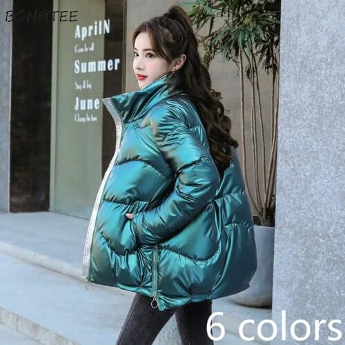 Short Style Parkas Women Glossy Outwear Winter Clothes Oversized All-match Lady Clothing Casual Teenagers Exquisite Mujer Unique