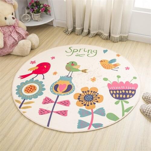 60CM Cartoon Round Carpet High Quality Baby Crawling Mat Childrens Bedroom Carpet Eco-Friendly Rug Computer Chair Mat