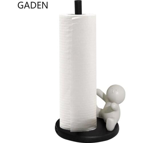 Creative cartoon paper towel rack kitchen supplies toilet paper roll paper resin storage rack bathroom vertical storage rack