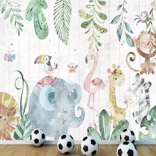 Milofi custom 3D wallpaper mural forest animal wood board childrens room living room bedroom background wall decoration paintin
