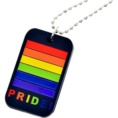 Gay PRIDE dog tag cheap Gay Necklace Rainbow Logo Silicone Dog Pendant