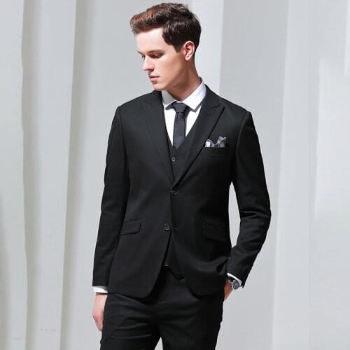 New Tailor Made Fashion Handsome Black Men Suits Lapel Blazer Slim Fit Tuxedo Groomsmen For Wedding Dress Dinner Party Suits