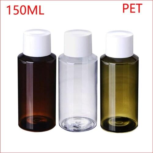 150ML Green/Clean/Brown PET plastic bottle w white screw cap empty makeup water cosmetic container Refillable Bottles