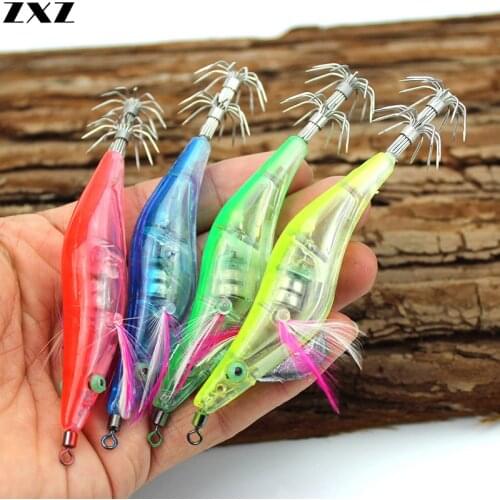 10pcs LED Electronic Shrimp Lure with Squid Hook Jigging Hard Fishing Lures Prawn Luminous Tail Artificial Bait Tackle for Fish