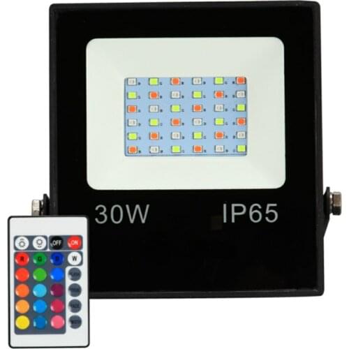 RGB Floodlight Colorful Waterproof Dustproof Park Lawn Light 30W AC85-265V 120 Degrees 16 Colors 4 Dynamic Modes unusual