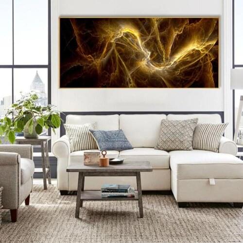 Modern Cloud Abstract Golden Gray Canvas Painting Oil Painting On Posters Prints Wall Art Picture For Living Room Decor Poster