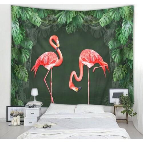 Tropical plants flamingo tapestry Nordic style home decor sofa cover wall covering tapestry yoga mat picnic mat beach towel