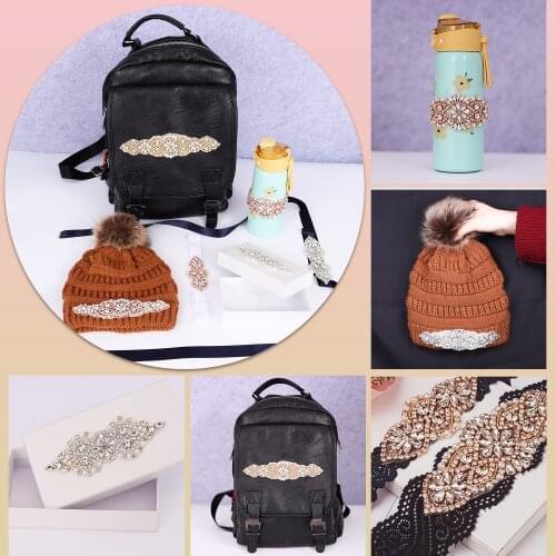 YANSTAR 1 PCS Rhinestone Appliques DIY 3 colors much styles Crystal Sew On Shoes, clothes, bags Must-have for birthday party