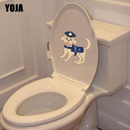 YOJA 24.8*24.2CM Cartoon Police Dog BedRoom Home Decor Wall Sticker Toilet Decal T3-0607