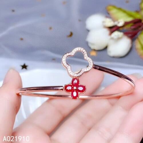 KJJEAXCMY boutique jewelry 925 sterling silver inlaid Natural ruby Two wear ladies bracelet support detection fashion