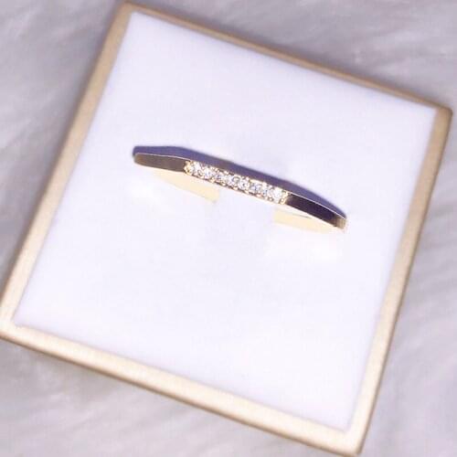 14K Gold-clad Exquisite Ultra-flash Square Zirconium Diamond Ring Female Fashion Personality gemstone Elegance and simplicity