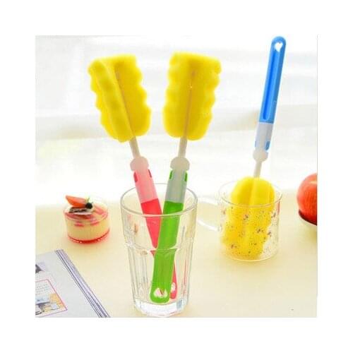 2PCS/LOT Sponge Cup Brush Longer Handle Bottle Brush Vacuum Clean Wash Cup