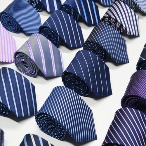 2020 Handsome Men Ties Polyester BusinessFormal Tie Bridegroom Wedding Stripe Tie Custom Made