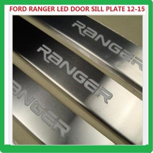 2021 Suitable For Ford 2012-2015 Ranger T6 Led Stainless Steel Doorsill Strip Automobile Decoration Supplies Iv
