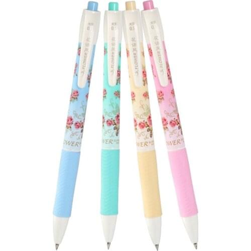 3pcs Flower ball point pen student national Style ball point pen wholesale plastic ball point pen 567G ball pen
