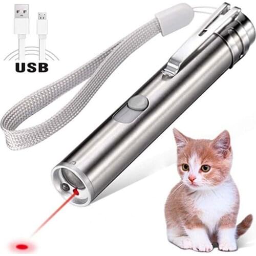 USB charging 3 in 1 laser red dot UV illuminator funny cat toy laser pointer pet supplies toy laser pointer kid birthday gift