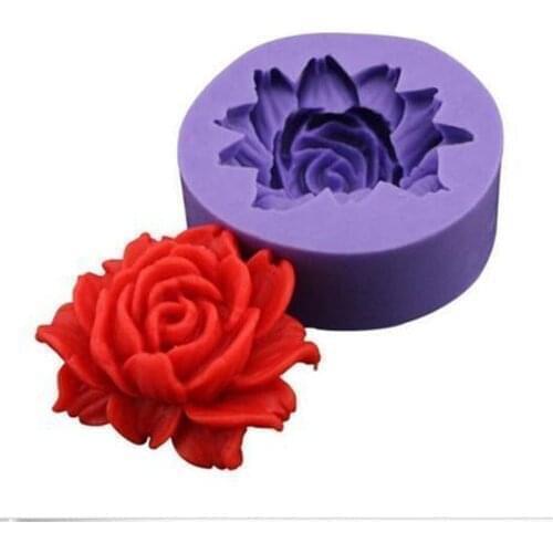3D Flower Bloom Rose Form Fondant Silicone Soap Cake Mold Cupcake Candy Chocolate Cake Decoration Tool Baking Lace Moulds