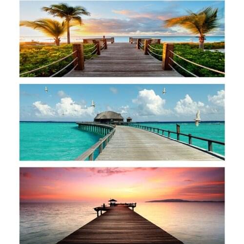 Seaside Bridge Diamond Painting DIY Full Square Drill Sunset Sea Scenery Mosaic Home Decor Gift