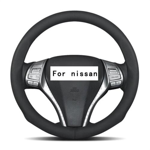 CAR suede leather Steering-wheels Cover 37 38cm 15" for Nissan Maxima Note/Versa Pulsar C12 Tiida Sentra/Sylphy/Pulsar Navara