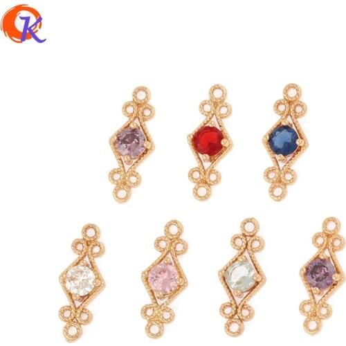 Cordial Design 100Pcs 6*16MM Jewelry Accessories/Hand Made/Crystal Charms/Rhombus Shape/CZ Connector/Earring Findings/DIY Making