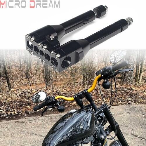 For Harley Dyna Softail Street Bob Fat Bob Motorcycle Handlebar Modular Risers 1-1/2" Fat Bar Clamp Mount Bolt Kit 6"-12" Rise