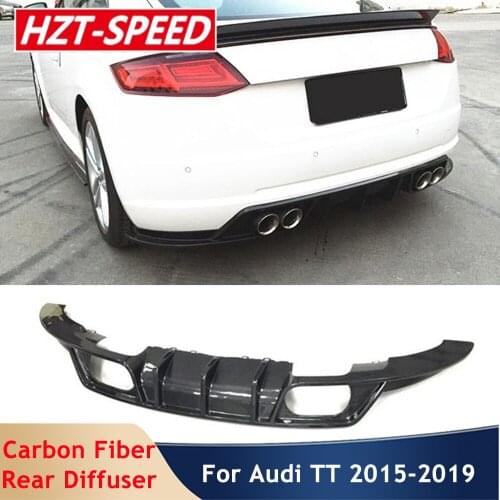 BI Type Carbon Fiber Material Rear Bumper Lip Back Diffuser Protector For Audi TT Standard 2015-2019 Car Modification