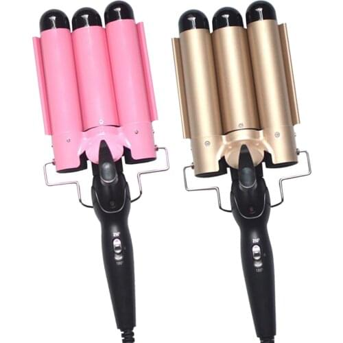Electric Hair Curler 3 Barrel 2 Speed Temperature Control Hair Curling Wand for Beachy Frizz Free Waves Curly Hair