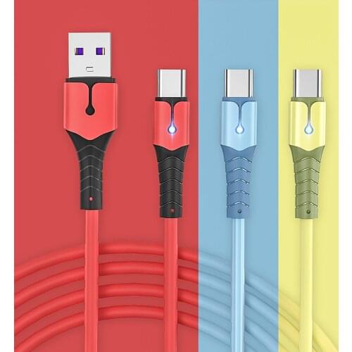Fast Charge 5A USB Type C Cable For Samsung S20 S9 S8 Xiaomi Huawei P30 Pro Mobile Phone Charging Wire Cable