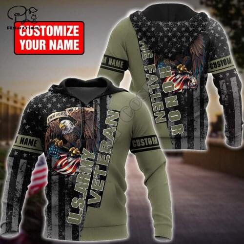 PLstar Cosmos US Army Eagle Marine Military Camo Suit Veteran NewFashion 3DPrint Men/Women Streetwear Pullover Jacket Hoodies N5