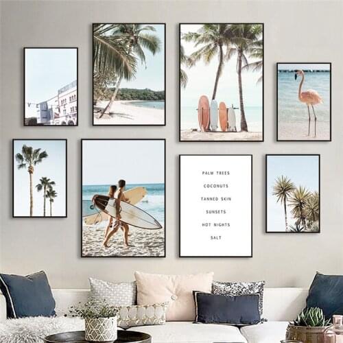 Modern Sandy Beach Scenery Picture Home Design Wall Art Canvas Painting Nordic Seaside Landscape Posters and Prints for Bedroom
