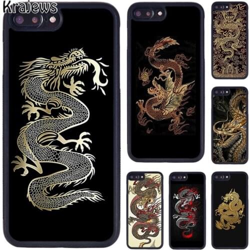 Krajews Traditional chinese Golden Dragon Phone Case For iPhone 5 6S 7 8 plus 11 12 Pro X XR XS Max Samsung Galaxy S7 S8 S9 S10