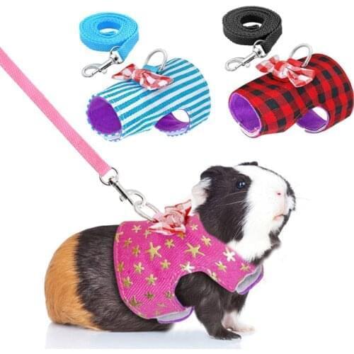 Small Pet Leash Hamster Harness Rope Pet Hamster Harness Adjustable Pet Rat Mouse Hamster Harness Rope Ferret Finder Lead Leash