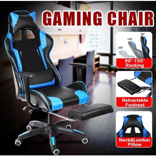 Furniture Office Chair racing Gaming Chair Game Recliner Computer Leather Seat Video Gamer Chair Office Armchair Footrest WCG