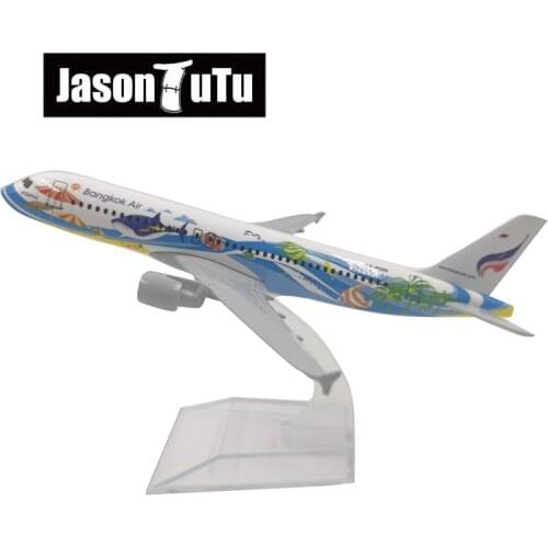 JASON TUTU 16cm Bangkok Air Airbus A320 Airplane Model Plane Model Aircraft Diecast Metal 1/400 Scale Planes Factory Wholesale