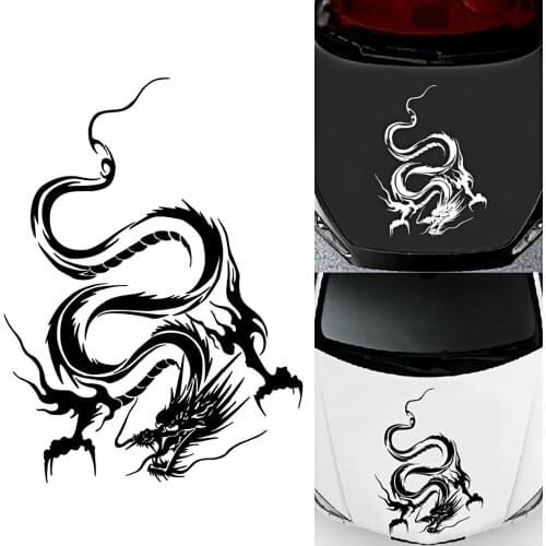 Fashion Dragon Totem Car Sticker Hood Bumper Car Roof Decoration Interesting Lines Front Side Door Vinyl Sticker Accessories