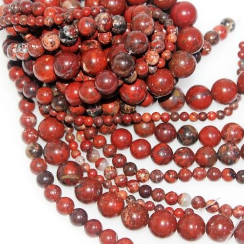 Bulk Wholesale Red Brecciated Jaspers Loose Natural Stone Beads 4 6 8 10 12mm for Jewelry Making DIY Bracelet Necklace