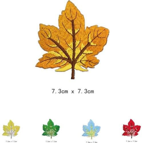 Maple leaves Patches Cap Bag Shoe Iron On Embroidered Appliques DIY Apparel Accessories Patch For Clothing Fabric Badges BU202