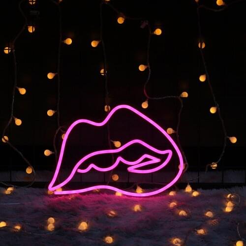 Custom Neon Sign LIPS Neon Sign Custom Neon Light Led Custom Pink Light Neon Wall bedroom Decoration Ins