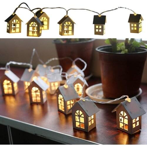 2M 10LEDs Holiday String Light Fairy Garland Wood House Lamp Christmas For New Year Decoration Novelty Room Wedding Party