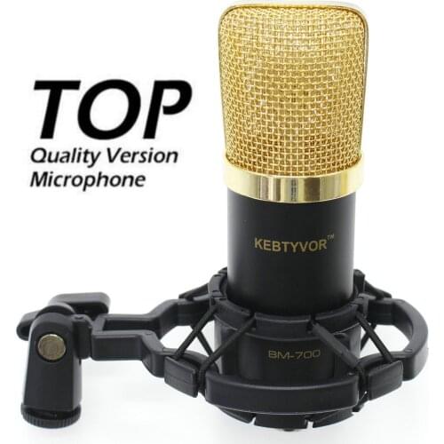 Professional BM-700 Computer Microphone 3.5mm Wired Condenser Sound Microphone With Shock Mount For Recording Braodcasting