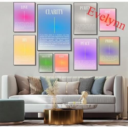 Aura Spiritual Print,Gradient Abstract Poster,Psychedelic Decor,70s Color Print,Ethereal Room Decor Wall Art Canvas Unique Gift